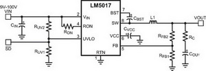 Упрощенная схема применения LM5017
