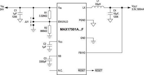 Типовая схема включения MAX17501 (A...F)