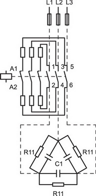Схема включения контактора
