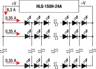 Пример применения источника питания серии HLG-185H в режиме стабилизации по току 