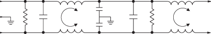 Электрическая схема двухступенчатых фильтров серии EMC 
