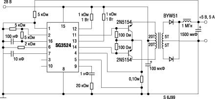 Uc3842 типовая схема включения