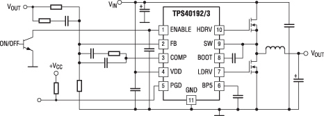 Типовая схема включения контроллеров TPS40192/ TPS40193